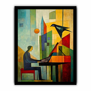 Midnight Piano Echo artwork for modern living room decor