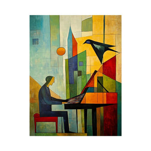 Midnight Piano Echo artwork for modern living room decor