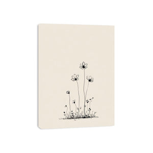 Minimalist wildflower line art for Scandinavian bedroom and office decor