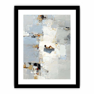 Figurative abstract canvas art with reclining woman for serene bedroom decor.