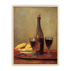 Still Life: Two Glass of Red Wine by Albert Anker Art Print