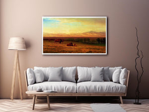 Buffalo on the Plains, c.1890 by Albert Bierstadt Painting