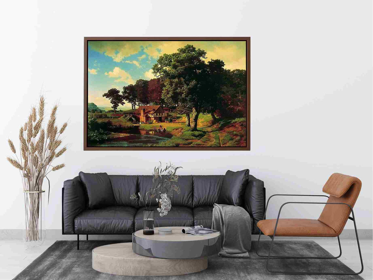 A Rustic Mill by Albert Bierstadt Painting