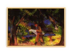 Reading man in park by August Macke Streched canvas