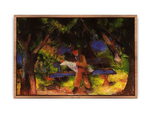 Reading man in park by August Macke Poster