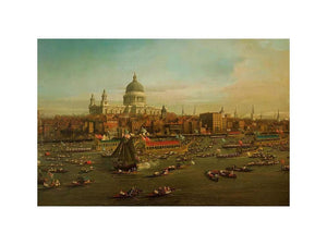 The River Thames with St. Paul's Cathedral on Lord Mayor's Day, detail of St. Paul's Cathedral, c.1747-48 by (Giovanni Antonio Canal) Canaletto