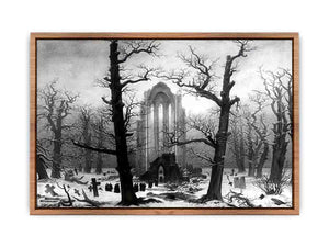 Monastery Graveyard In The Snow Poster