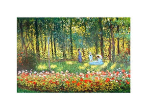 The Artists Family In The Garden by Claude Monet