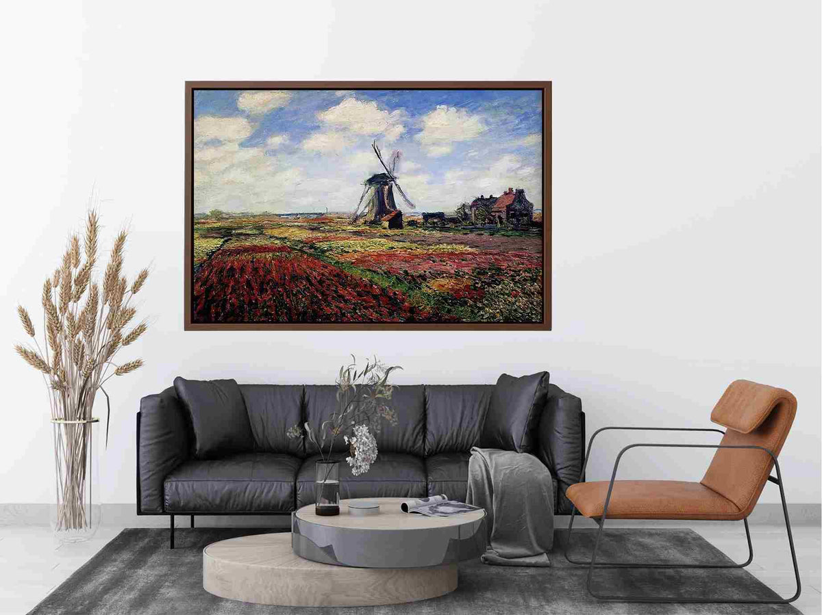 Field Of Tulips In Holland by Claude Monet Painting