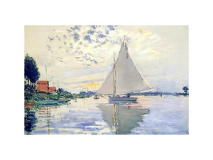 Sailboat At Le Petit Gennevilliers by Claude Monet