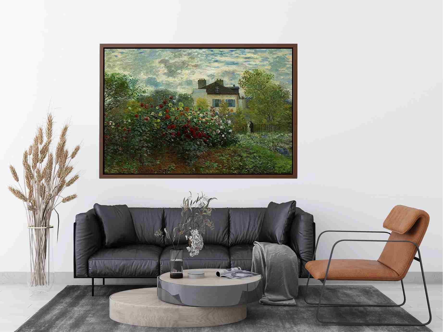 The Garden At Argenteuil Aka The Dahlias by Claude Monet Painting