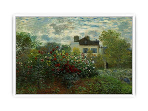 The Garden At Argenteuil Aka The Dahlias Framed Print