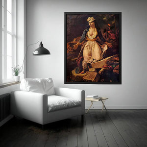 Greece on the Ruins of Missolonghi by Eugene Delacroix Painting