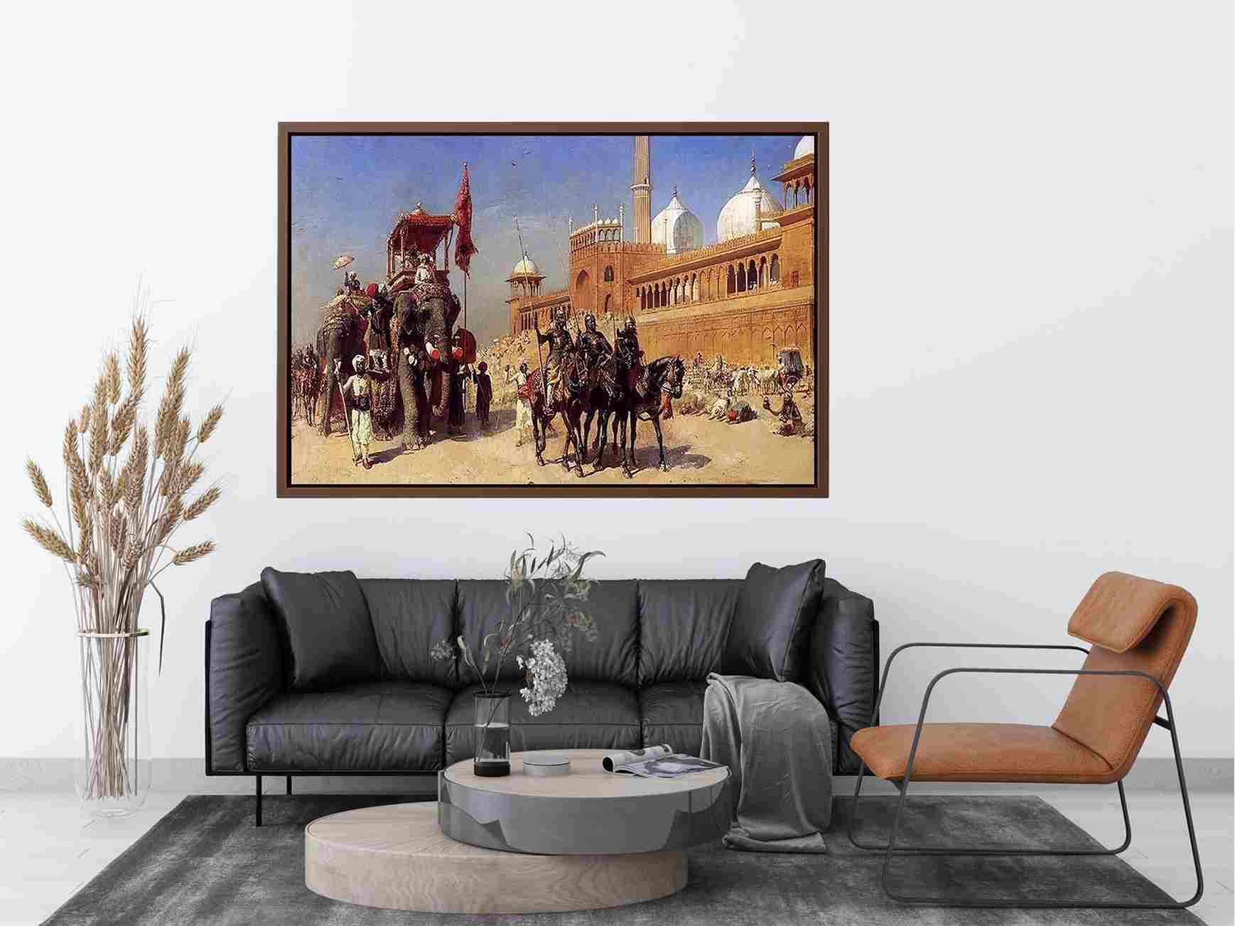 Great Mogul And His Court Returning From The Great Mosque At Delhi India by Edwin Lord Weeks Painting