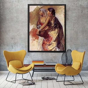 Sketch Two Nautch Girls by Edwin Lord Weeks Painting