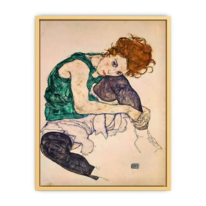 Seated Woman With Bent Knee Streched canvas