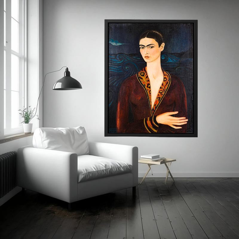 Self-Portrait in Velvet Dress by Frida Kahlo Painting