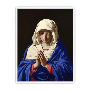 The Virgin in Prayer by Francesco de' Rossi Framed Print