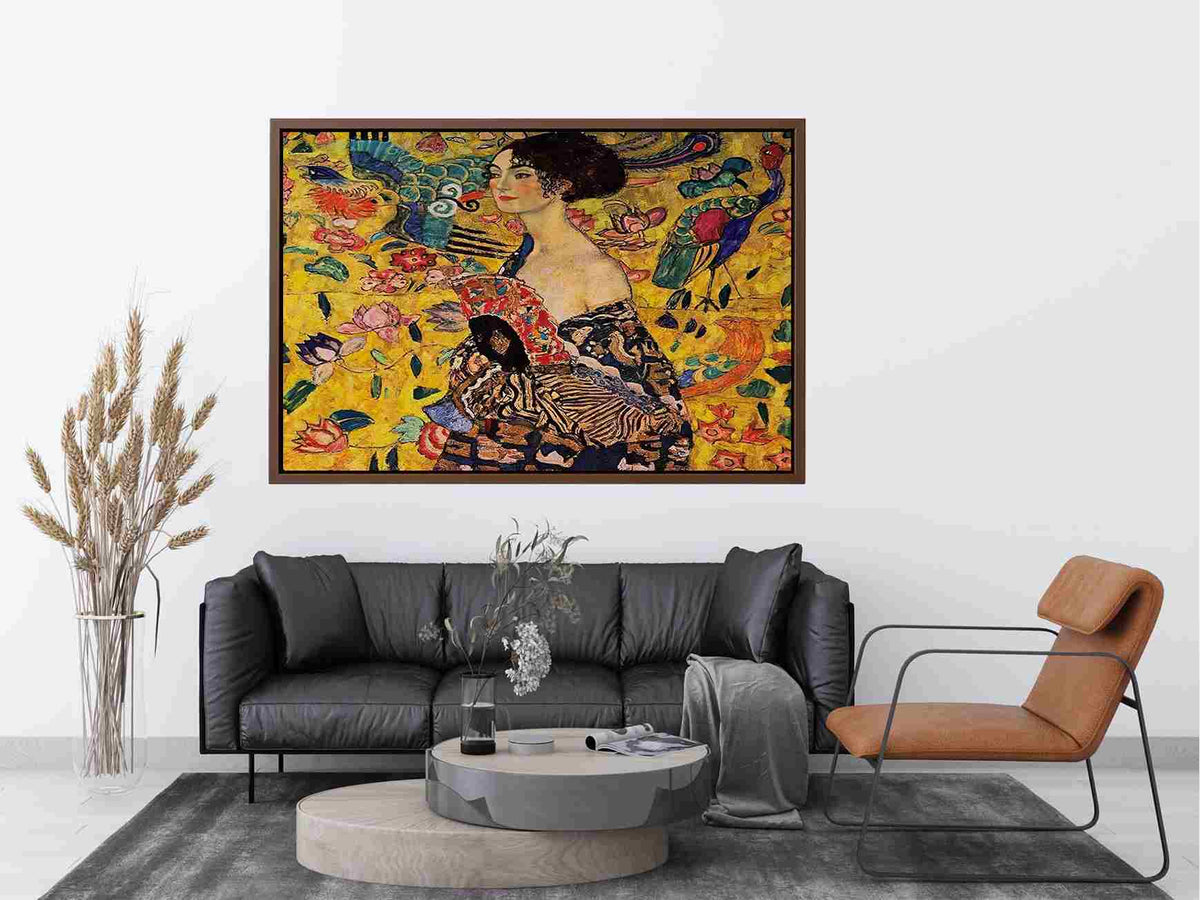 Lady With Fan by Gustav Klimt Painting