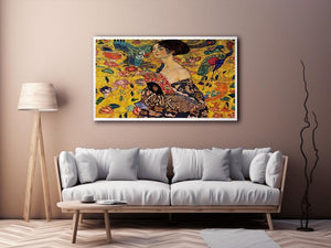 Lady With Fan by Gustav Klimt Painting