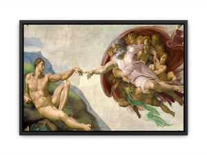 Creation of adam by Michelangelo Canvas Print