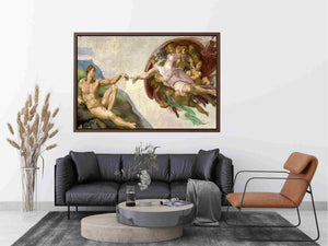 Creation of adam by Michelangelo Buonarroti Painting