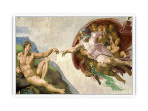 Creation of adam by Michelangelo Framed Print
