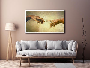 Creation of Adam Hands only by Michelangelo Buonarroti Painting
