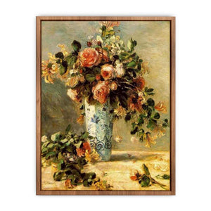 Roses And Jasmine In A Delft Vase Poster