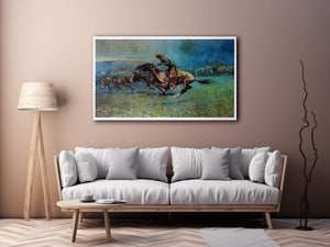 Remington Stampede by Frederic Remington Painting