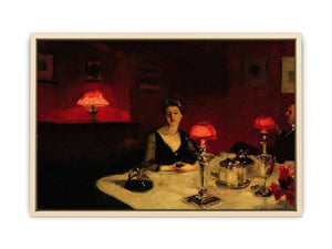 A Dinner Table At Night Art Print