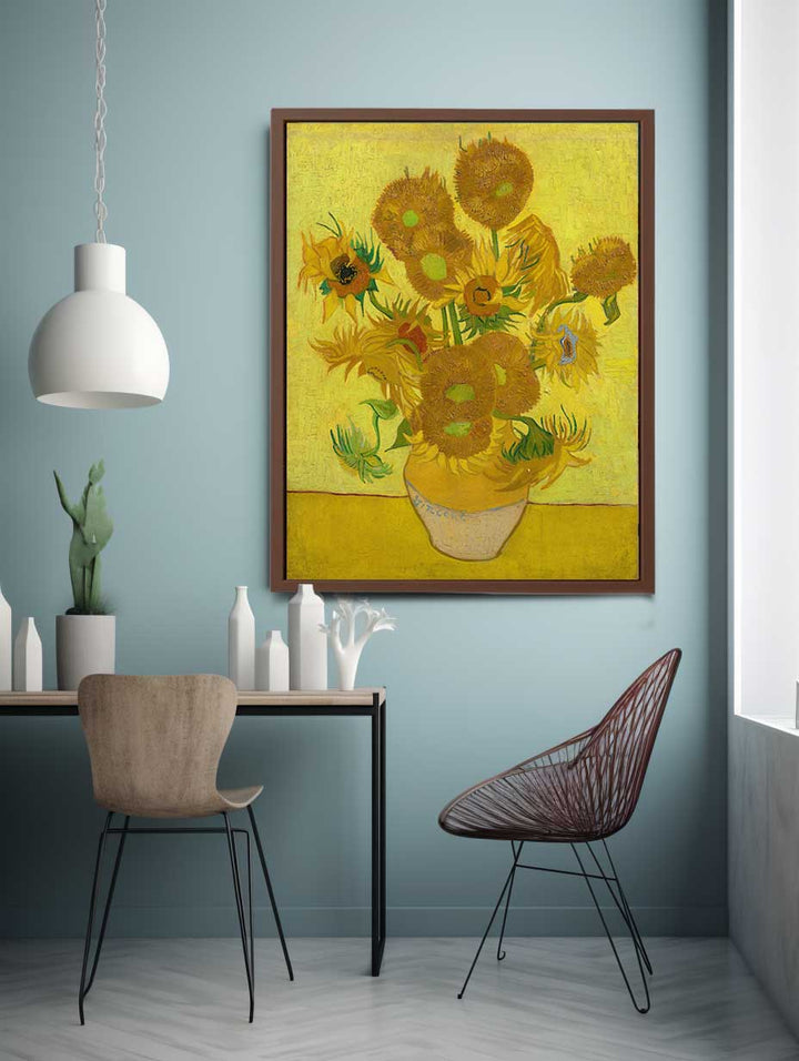 Vase Of Sunflowers Painting Art Print