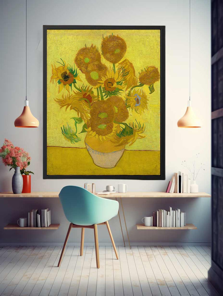 Vase Of Sunflowers Painting  canvas Print