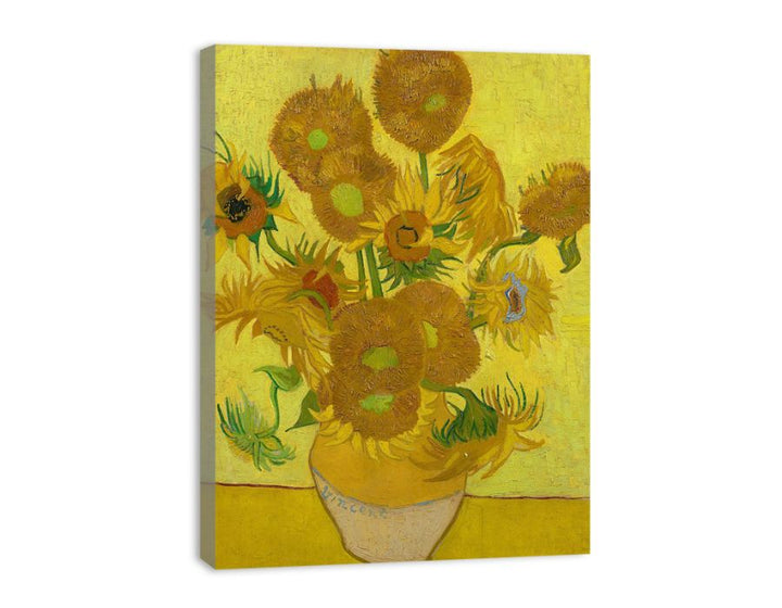 Vase Of Sunflowers Painting canvas Print