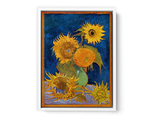 Sunflowers On Blue By Van Gogh Painting