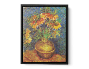 Flowers In Copper Vase By Van Gogh canvas Print