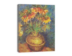 Flowers In Copper Vase By Van Gogh canvas Print