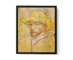 Self Portrait With A Straw Hat By Van Gogh canvas Print