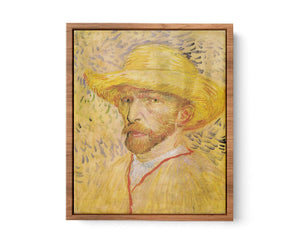 Self Portrait With A Straw Hat By Van Gogh Painting