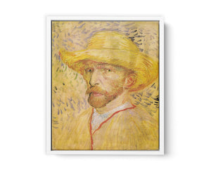 Self Portrait With A Straw Hat By Van Gogh Painting