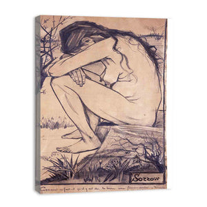 Sorrow Nude Painting by Van Gogh canvas Print