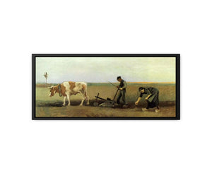 Plow In Field Painting by Van Gogh canvas Print