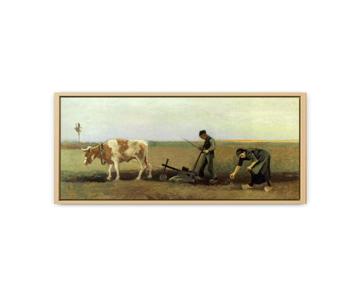 Plow In Field Painting by Van Gogh framed Print