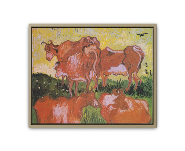Cows Painting framed Print