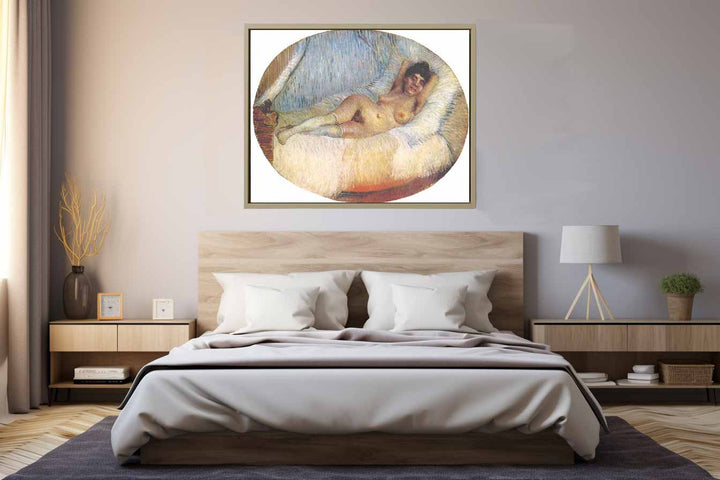 Nude Women on bed by Van Gogh Art Print