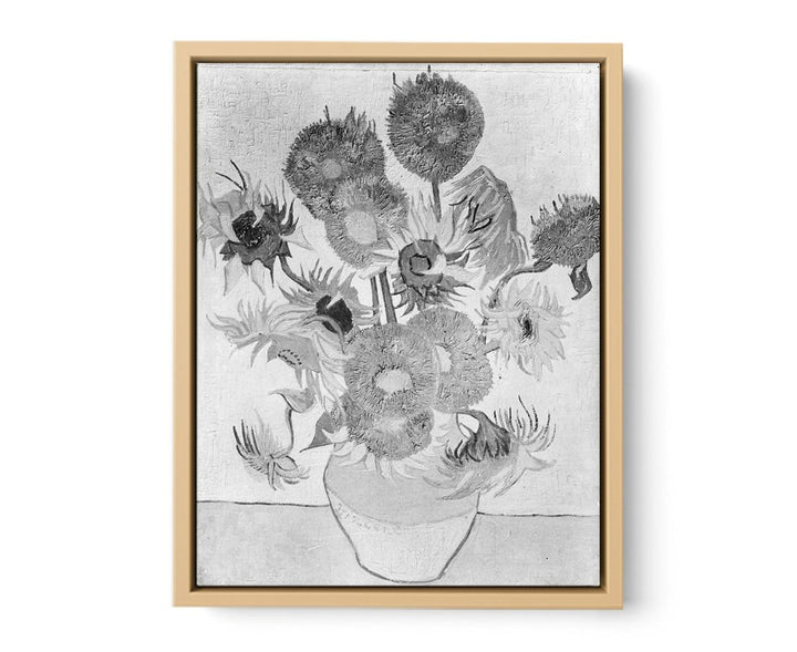 Sunflower Black & White by Van Gogh framed Print
