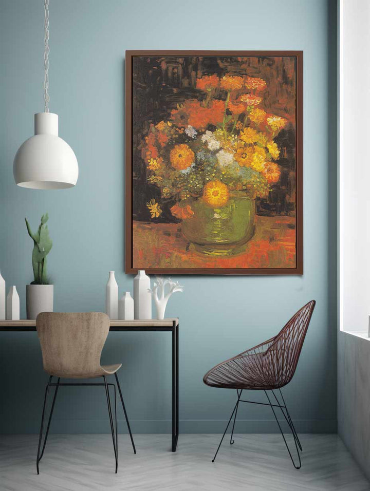 Flowers in vase by Van Gogh Art Print