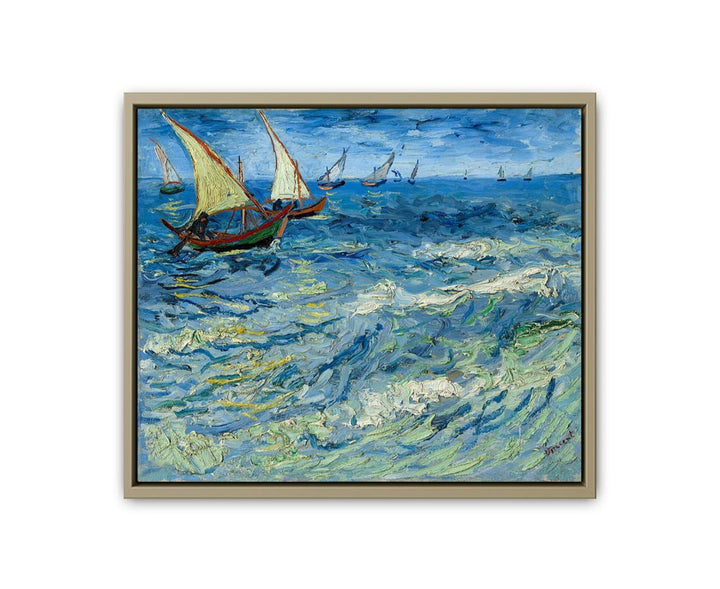 Seascape Boats Painting framed Print
