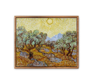 Olive Trees / Olive Trees with yellow sky and sun Painting