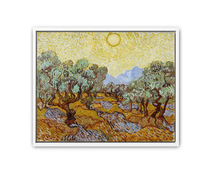 Olive Trees / Olive Trees with yellow sky and sun Painting